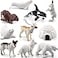 OUKEYI Mini Arctic Animals Figurines Set 10pcs Mini Realistic Plastic Animal Toy for Toddlers Reindeer White Whale Polar Bear Arctic Fox Wolf Figure Toy for Kids Birthday Gift