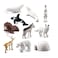 OUKEYI 10PCS Realistic Polar Animals Figurines Mini Arctic Animals Toys Set 12 Inch Plastic Tundra Deer Bear Fox Kids Diorama Birthday Gift