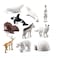 OUKEYI 10PCS Realistic Polar Animals Figurines Mini Arctic Animals Toys Set 12 Inch Plastic Tundra Deer Bear Fox Kids Diorama Birthday Gift