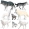 RCOMG 8PCS Wolf Toy Figures Realistic Wild Animal Wolf Figurines Plastic Jungle Forest Animal Toys Figurines for Kids Boys Girls