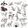 SCAHOW 18pcs Arctic Animal Figures Realistic Arctic Animals Toy Figurines Set with Arctic Fox Wolf Polar Bear Reindeer Figures for Kids Miniature Toys Cake Topper Birthday Gift