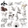 SCAHOW 18pcs Arctic Animal Figures Realistic Arctic Animals Toy Figurines Set with Arctic Fox Wolf Polar Bear Reindeer Figures for Kids Miniature Toys Cake Topper Birthday Gift