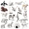 SCAHOW 18pcs Arctic Animal Figures Realistic Arctic Animals Toy Figurines Set with Arctic Fox Wolf Polar Bear Reindeer Figures for Kids Miniature Toys Cake Topper Birthday Gift