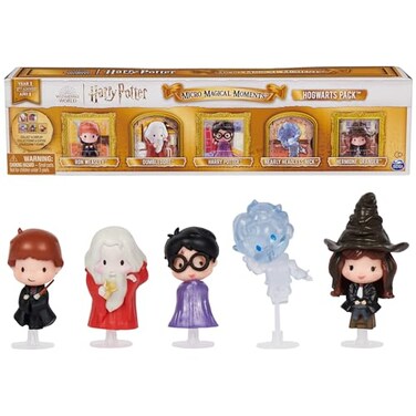 Wizarding World Harry Potter Micro Magical Moments Hogwarts 5Pack Figures Set Display Cases Kids Toys for Ages 6 and up