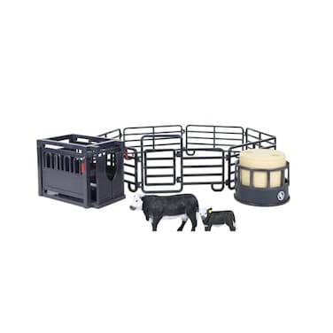 Big Country Toys 6666 Ranch Black Angus Ranch Set Realistic Ranch Playset with Cattle Accessories Farm Fun