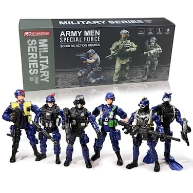 MQSTARSRISE Army Men Action Figures Soldiers Toy Set for Boys Age 47 Military Playset with Weapons Easter Gift or Birthday Gift