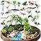 Sratte 26 Pcs Amphibious Animals Figurines Toys Diorama Project Kit Plastic Reptile Lizard Snake Playset Cake Toppers Model Trees for Kids Toddlers Educational Learning Birthday GiftTray Not Included