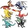 EOIVSH Dragon Toy Figures Ancient Flying Dragon Figurines Mythical Action Figure Kid Toys Girls and Boys Ages 3 and Above Pack of 6