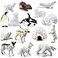 BLAPNK 15 Pcs Mini Polar Animal Figurines Model Realistic Glowing Igloo Plastic Bear Animal Figure Playset Miniature Arctic Sea Figurines Cake Toppers for Birthday