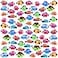 LHSYFBZ 36pcs Plastic Tropical Mini Fish Toy Set for Childrens Party Supplies and Decoration