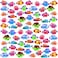 LHSYFBZ 36pcs Plastic Tropical Mini Fish Toy Set for Childrens Party Supplies and Decoration