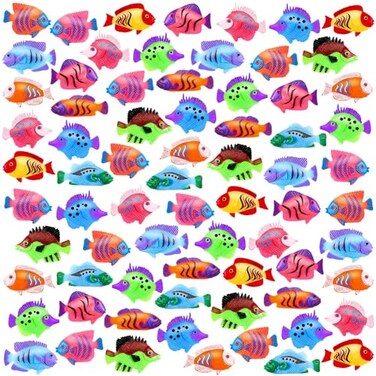 LHSYFBZ 36pcs Plastic Tropical Mini Fish Toy Set for Childrens Party Supplies and Decoration