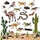 SIENON 32Pcs Desert Animal Figures Playset Model Trees Cactus Kit Diorama Project with Camel Fennec Fox Rattlesnake Scorpion Lizard Reptile Toy for Kids Birthday Cake Toppers Party Decorations