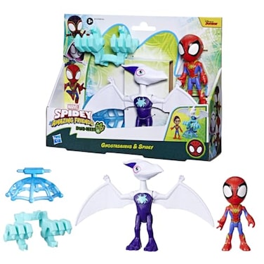 Spidey and his Amazing Friends Marvel DinoWebs Ghostasaurus Spidey 4inchScale SpiderMan Action Figure Set Toys for Kids Ages 3 and Up