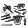 BMC Toys BMC CTS American Civil War 3 Cannon Miniature Artillery 15pc Plastic Playset