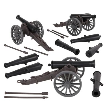 BMC Toys BMC CTS American Civil War 3 Cannon Miniature Artillery 15pc Plastic Playset