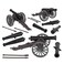 BMC Toys BMC CTS American Civil War 3 Cannon Miniature Artillery 15pc Plastic Playset