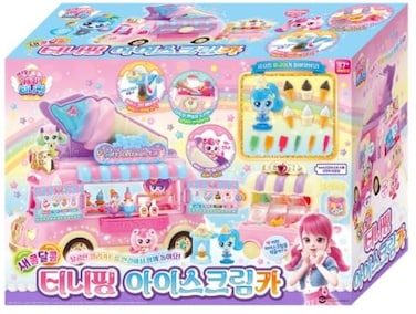 Alliving Catch Teenieping Icecream car playsets with SHASHAPING Figure Jelly cart