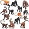 ONEST 14 Pieces Mini Monkey Figurines Playset Hand Painted Tiny Monkeys Realistic Detailed Plastic Monkey Figures Small Monkeys Figurines