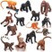 ONEST 14 Pieces Mini Monkey Figurines Playset Hand Painted Tiny Monkeys Realistic Detailed Plastic Monkey Figures Small Monkeys Figurines