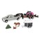 ERTL 132 CASE SV340B Skid Steer on Flatbed Trailer with RAM Pickup Accessories