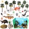 Silipull Rainforest Animal Figure Toys Set for Kid Rainforest Diorama School Diorama Supplies Kit Include Zoo Artificial Model Trees Stump Fake Rock Sand Stone Moss with Gift Box for 2026 Vbs School D