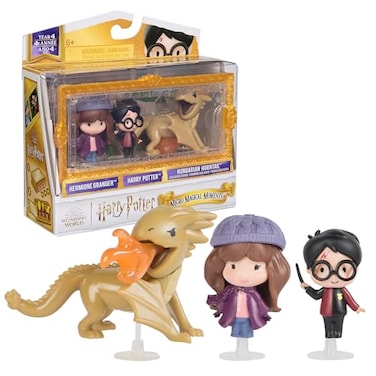 Wizarding World Harry Potter Micro Magical Moments Year 4 Set with Harry Hermione Hungarian Horntail Dragon Toy Display Case Kids Toys