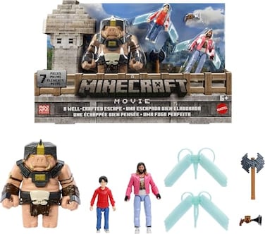 Minecraft Mattel Story Set with 3 Action Figures 4 Accessories A WellCrafted Escape Figure Pack Inspired by A Movie Toy Collectible