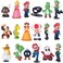 Isaneihas 18 pcsSet Mario Figures Toy Mario Luigi Figurines Yoshi Action Figures 2 inch