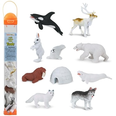 Safari Ltd. Safari Ltd Arctic TOOB With 10 Fun Figurines Including A Harp Seal Husky Caribou Arctic Rabbit Killer Whale Walrus Arctic Fox Beluga Whale Igloo And Polar Bear For Ages 3 and Up