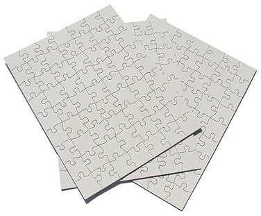 INOVART PuzzleIt 63Piece Blank Puzzle 24 Puzzles Per Package 812 x 11 White