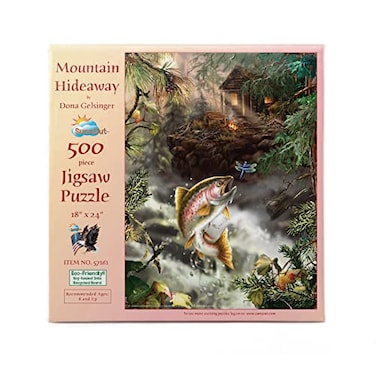 SunsOut SUNSOUT INC Mountain Hideaway 500 pc Jigsaw Puzzle by Artist Dona Gelsinger Finished Size 18 x 24 MPN 57161
