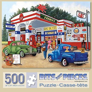 Bits and Pieces 500 Piece Jigsaw Puzzle for Adults Franks Friendly Service Americana Summer Jigsaw Puzzle by Kay Lamb Shannon Puzzle Size 18 x 24 500 Pieces Franks Friendly Service