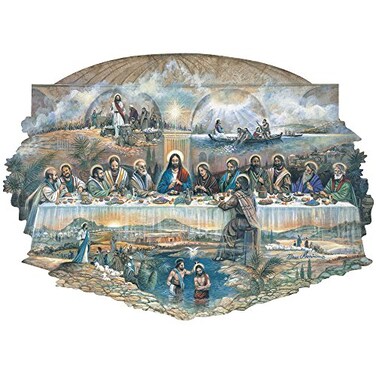 Bits and Pieces 750 Piece Jigsaw Puzzle for Adults The Last Supper Religious Jigsaw Puzzle by Artist Ruane Manning Completed Puzzle Size 20 x 27