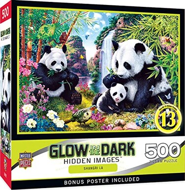 Masterpieces MasterPieces 500 Piece Jigsaw Puzzle Glows in the Dark Hidden Images Shangri La Fun for Adults Family Kids 15 x 21
