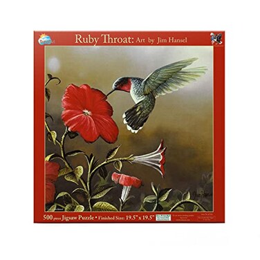 SunsOut SUNSOUT INC Ruby Throat 500 pc Jigsaw Puzzle by Artist Jim Hansel Finished Size 19 x 19 MPN 67324