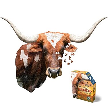 Madd Capp Puzzles I AM Longhorn 550 pieces Animal Shaped Jigsaw Puzzle