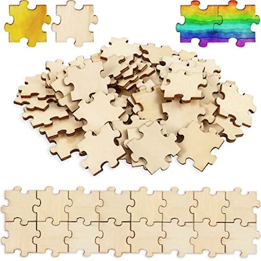 UPlama 300PCS Blank Puzzles Freeform Blank Puzzle Pieces Blank Wooden Puzzles DIY Jigsaw Puzzles Plain Puzzle Pieces for Crafts Arts Card Making 118 x 118