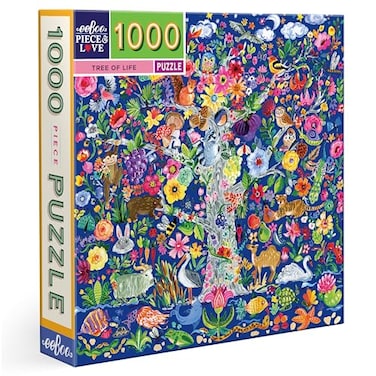 eeBoo 1000 Piece Puzzle Tree of Life Jigsaw Puzzle for Adults Square 23 x 23 Made with Recycled Board VegetableBased Ink