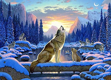 Vermont Christmas Company Wolf Song Jigsaw Puzzle 1000 Piece
