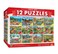 Masterpieces MasterPieces Jigsaw Puzzle 12Pack Bundle Set Fun for Adults and Family Folk Art Collection 4 Round 100 Piece 4 300 Piece 4 500 Pieces