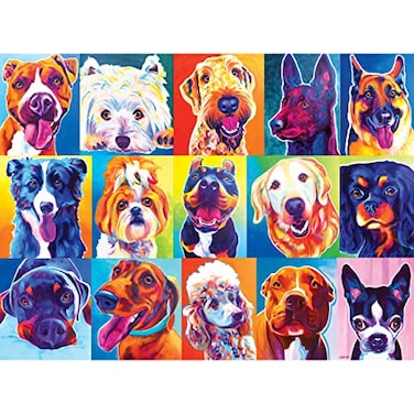 RoseArt Puzzle Collector Happy Dawgs 1000 Piece Jigsaw Puzzle for Adults