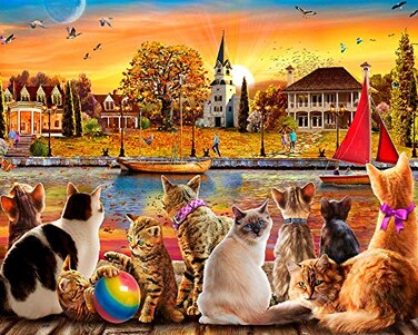 Vermont Christmas Company Dockside Cats Jigsaw Puzzle 1000 Piece