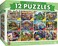 Masterpieces MasterPieces 12 Pack Jigsaw Puzzles for Adults Family Or Kids Artist Gallery 12Pack Bundle 500 300 and 100 Piece Puzzles