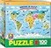 EuroGraphics Illustrated Map of The World 100Piece Puzzle