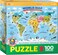 EuroGraphics Illustrated Map of The World 100Piece Puzzle