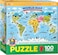 EuroGraphics Illustrated Map of The World 100Piece Puzzle