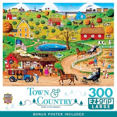 Masterpieces MasterPieces 300 Piece EZ Grip Jigsaw Puzzle Share in The Harvest 18x24