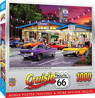 Masterpieces MasterPieces 1000 Piece Jigsaw Puzzle Route 66 Pitstop Fun for Adults Family Kids 1925 x 2675