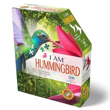 Madd Capp I Am Hummingbird 300Piece BirdShaped Jigsaw Puzzle Multicolored